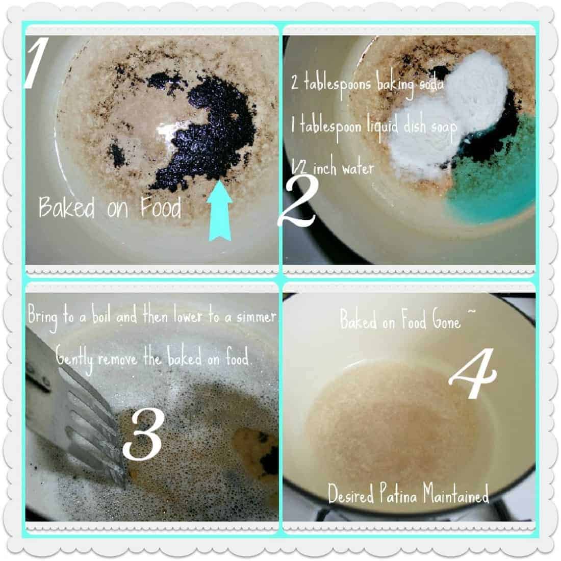 Easily Remove Baked on Food with Baking Soda and Dish Soap