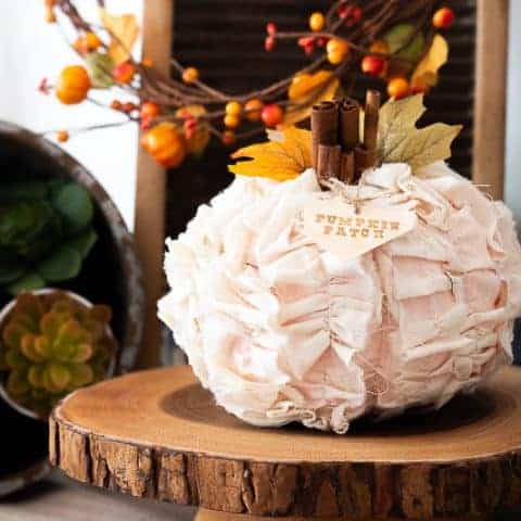 DIY Shabby Chic Fabric Pumpkin