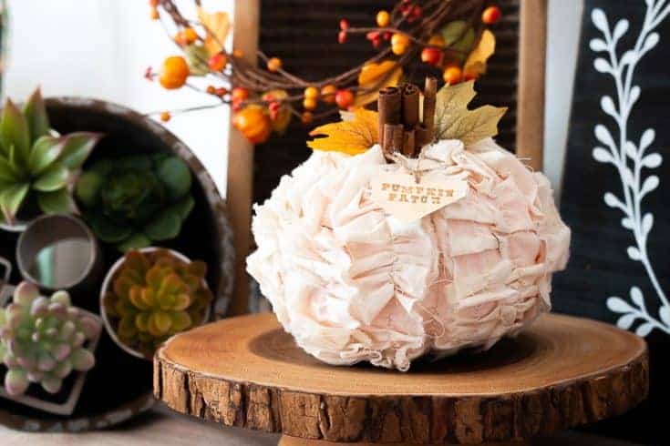 DIY Shabby Chic Fabric Pumpkin