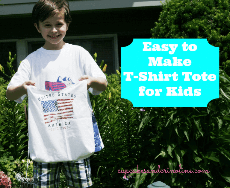 T-shirt-tote-bag-for-kids at cupcakesandcrinoline.com #tshirt #totebag #recycle #repurpose