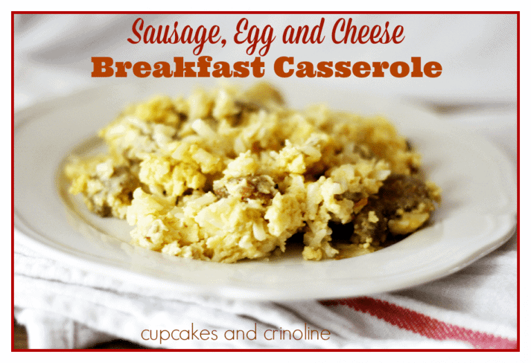 Sausage, Egg and Cheese Breakfast Casserole. Perfect for Sunday Breakfast or dinner any night of the week. Hearty, quick, delicious and gluten free
