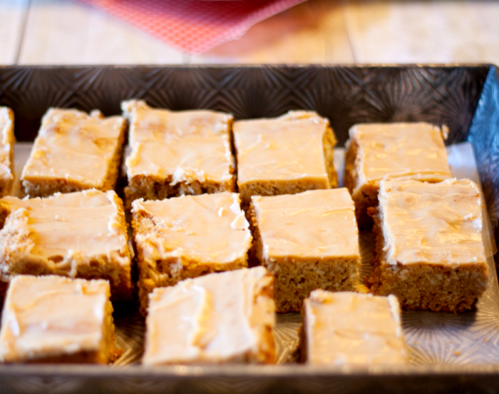 Peanut Butter Bars in tray