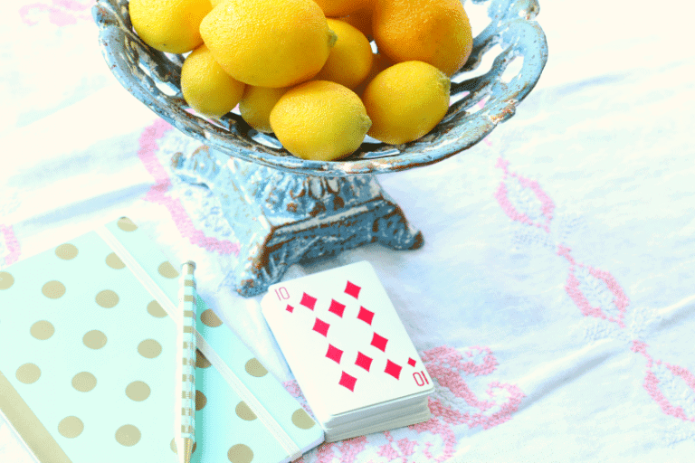 Bowl of lemons on a summer table cupcakesandcrinoline.com