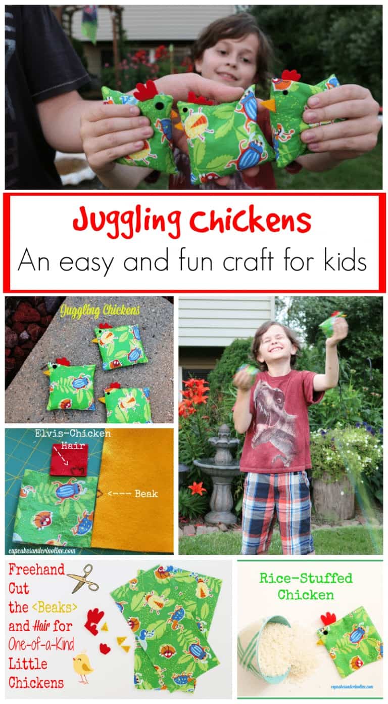 Are you looking for something to occupy the kids this summer? These fabric juggling chickens are so easy to make ~ you can even make them with the kids ~ and they are so much fun to play with |cupcakesandcrinoline.com