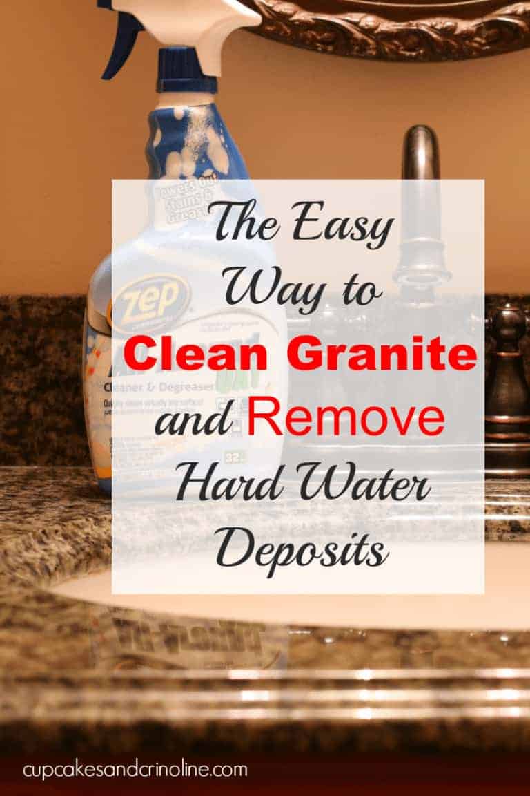 The easiest way I've found to clean granite and remove hard water deposits from it as well #ZepSocialstars AD cupcakesandcrinoline.com