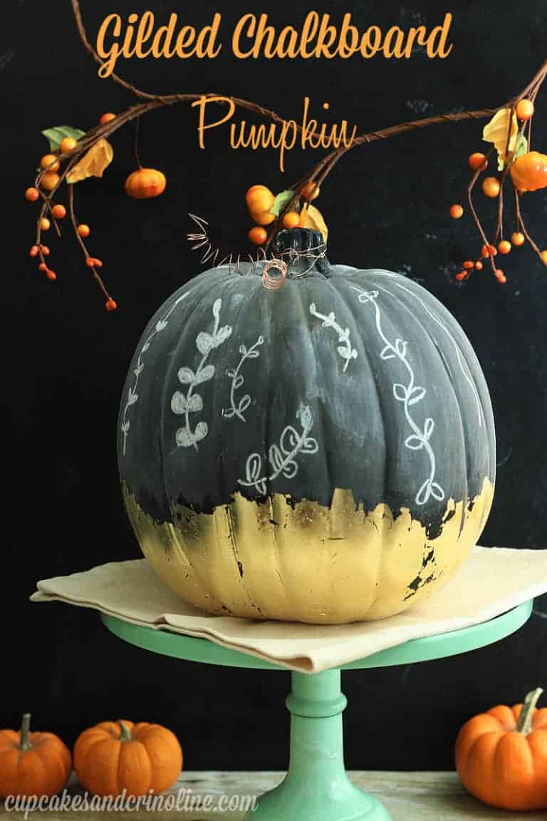 Gilded Chalkboard Pumpkin DIY from cupcakesandcrinoline.com
