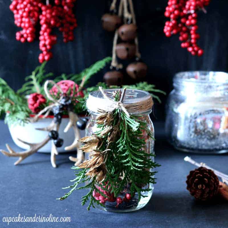 Christmas Decor, Mason Jar Decor, Christmas Decorations, Candy Jar, Rustic  Home Decor, Rustic Centerpiece, Country Home Decor, Holiday Decor 