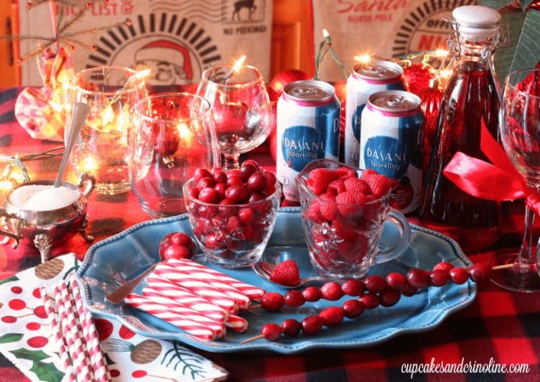 Cranberry and Raspberry Sparkling Holiday Drinks