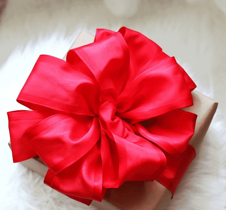 How To Make a Double Ribbon Bow With Tails - 1.5 Wired Ribbon Bow 