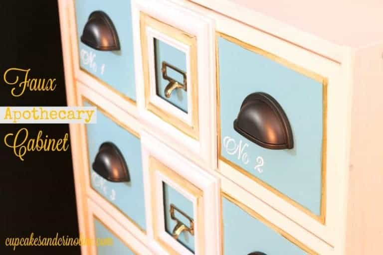 Faux apothecary cabinet Ikea Rast Hack DIY