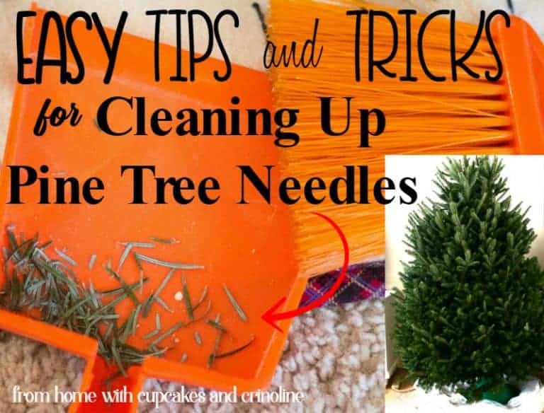 How to clean up Christmas Tree Pine Needles from Carpeting, Furniture and Floors - www.cupcakesandcrinoline.com