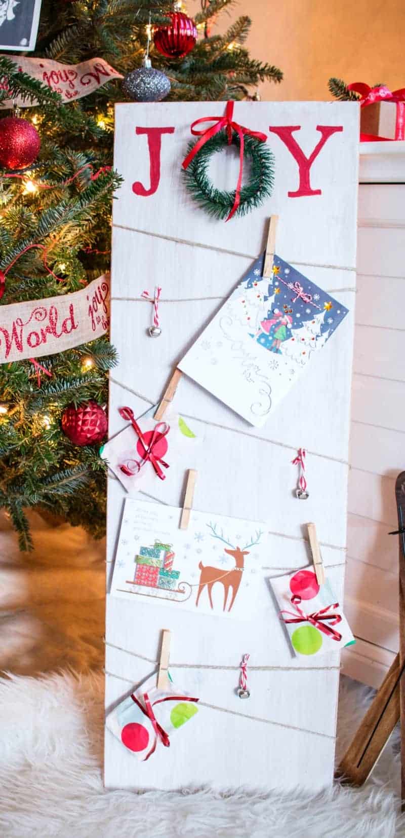 Embroidery Hoop Christmas Card Display