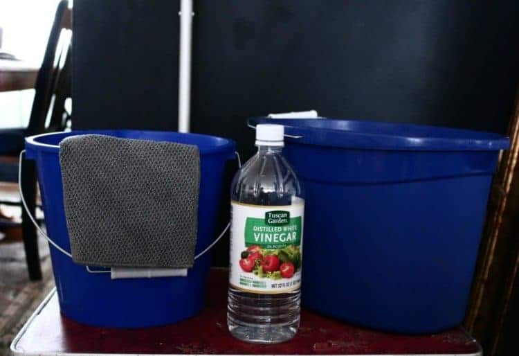 Vinegar and Water solution for washing walls - two-bucket method