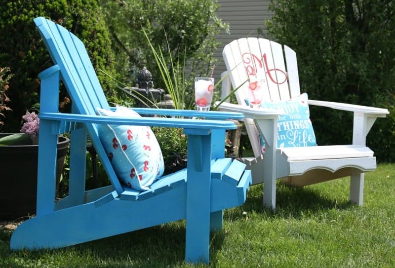 adirondack chairs with pillows