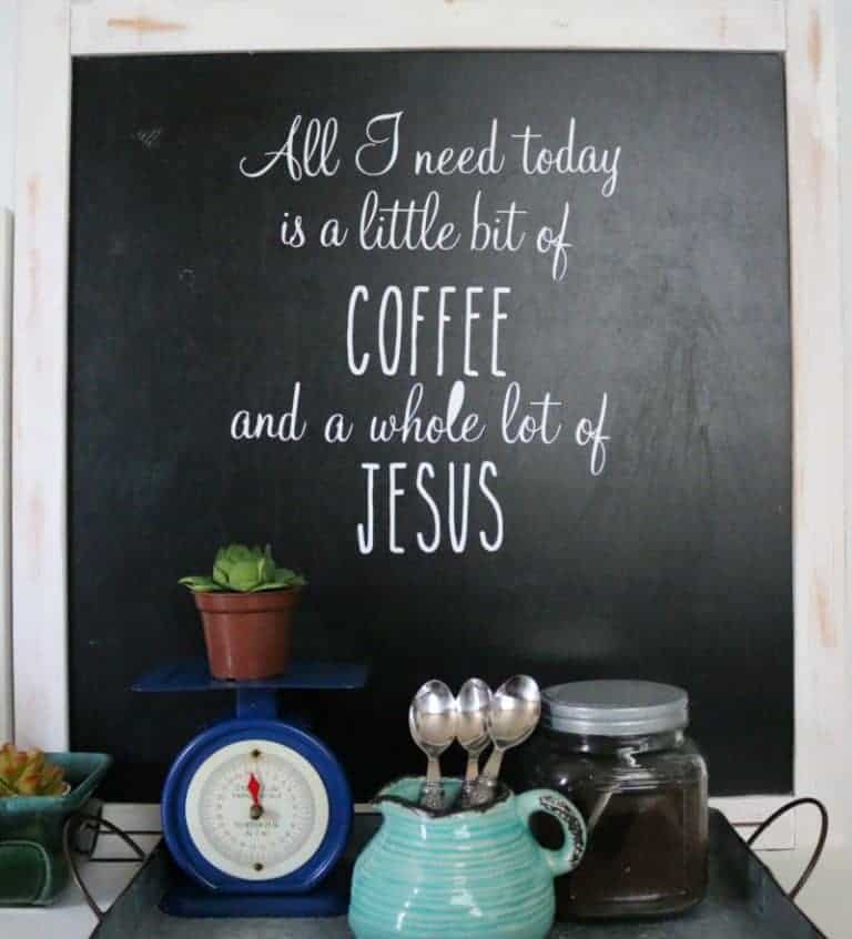 Farmhouse Chalkboard made from an IKEA Kids Easel