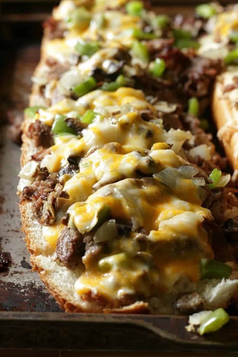 The Best Philly Cheese Steak for a Crowd - fresh out of the oven