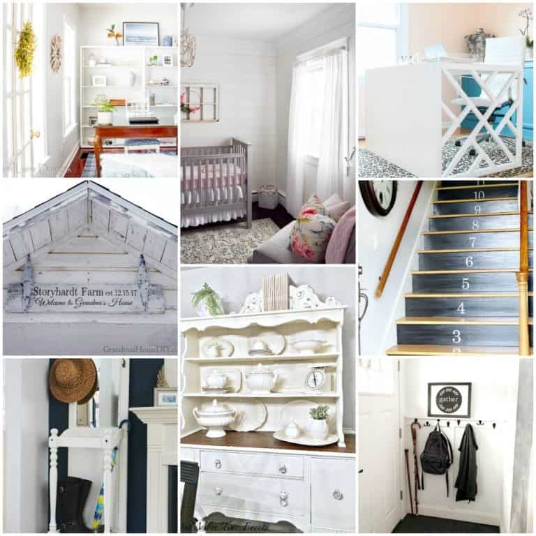 square collage of black and white home decor ideas