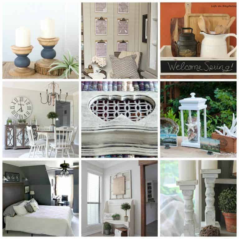 Collage of 9 black and white home decor ideas