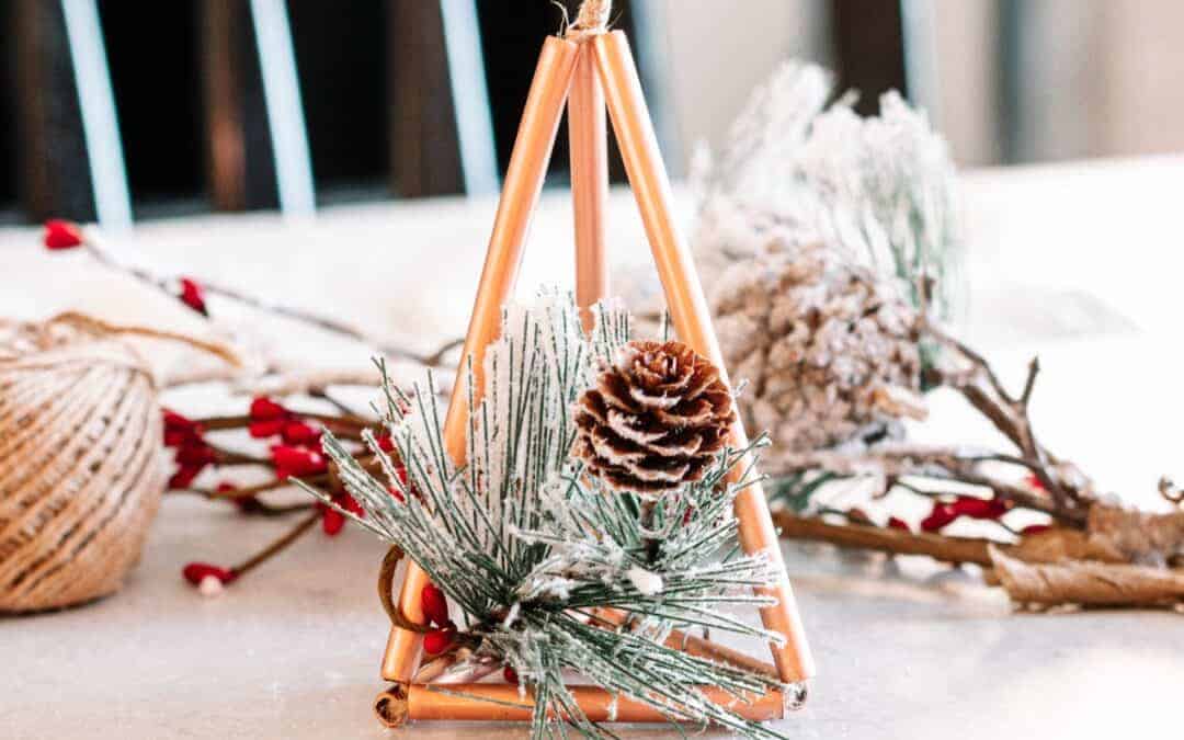Copper Geometric Christmas Ornament