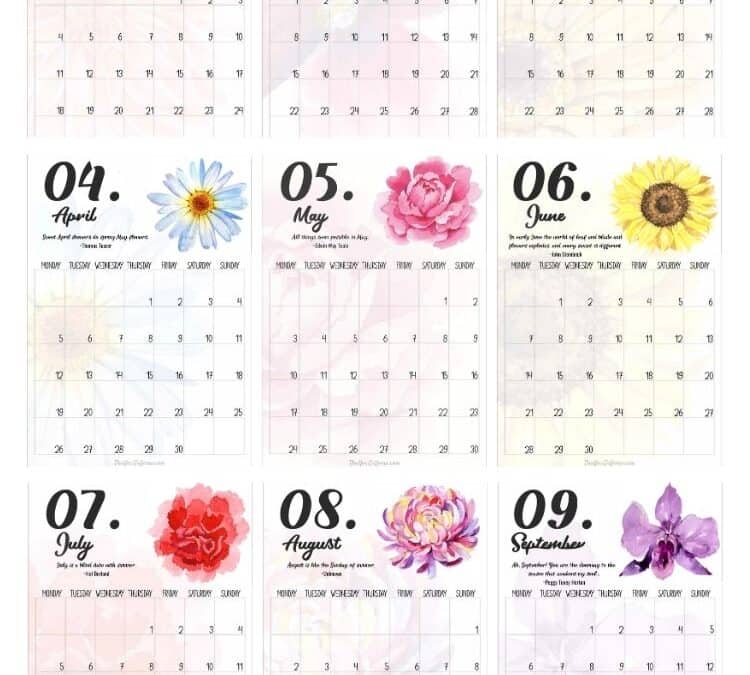 Free 2021 Monthly Calendar and Year-at-A-Glance