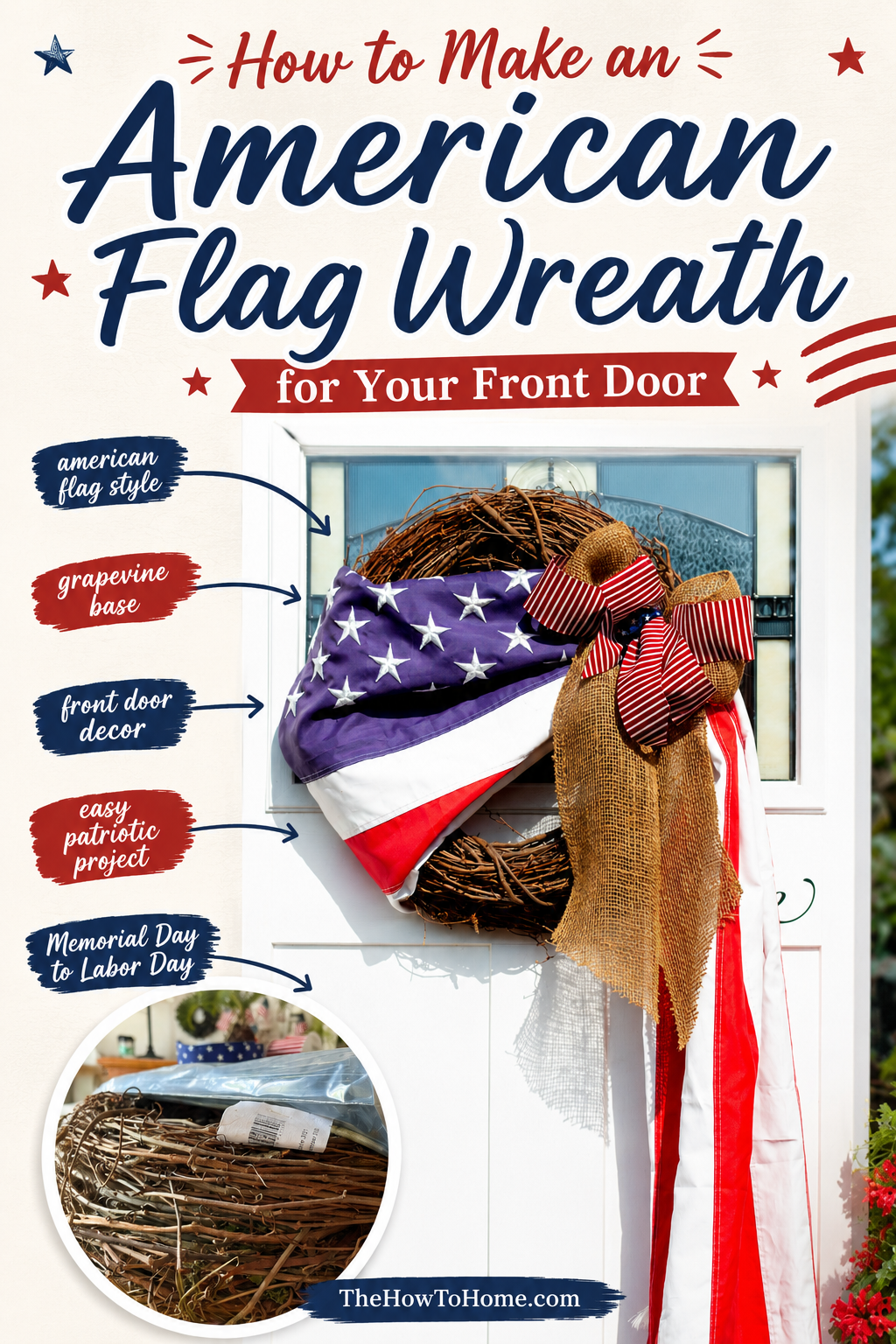 How to make an American Flag wreath for the front door