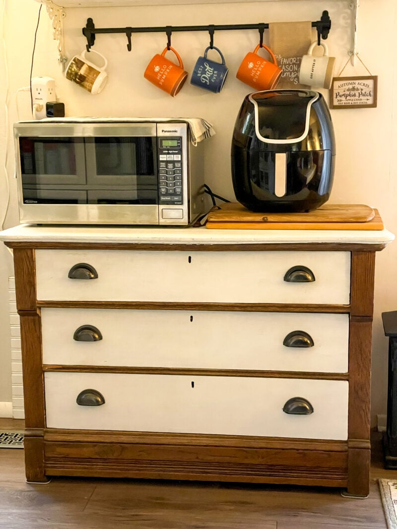 Fabric lined drawers with Mod Podge