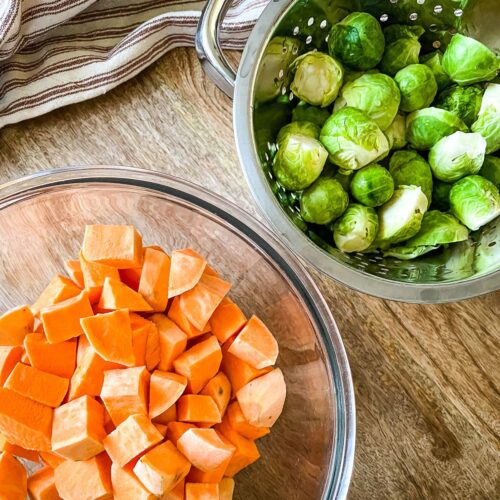 Fresh Roasted Brussel Sprouts and Sweet Potatoes The HowTo Home