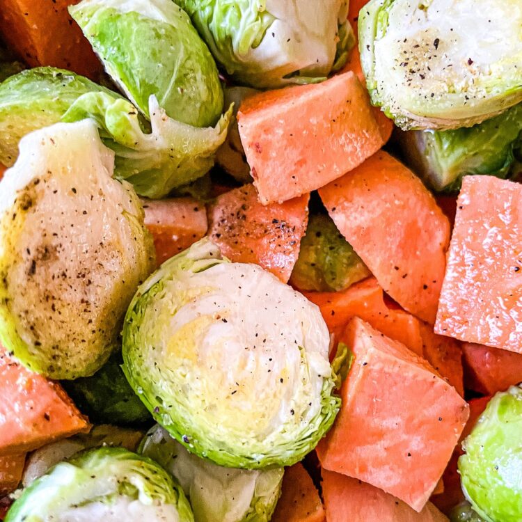 Fresh Roasted Brussel Sprouts and Sweet Potatoes The HowTo Home