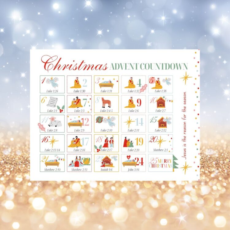 Free Printable Advent Calendar with Bible Verses - The How-To Home