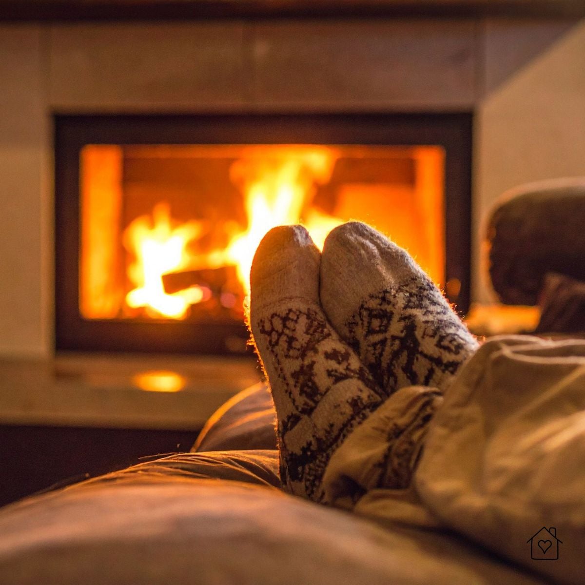 Modern gas fireplace offering instant heat and convenience in a Maryland home