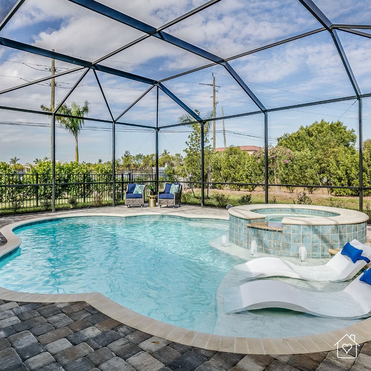 pool screen cage exposed to wind and weather stress over multiple storm seasons