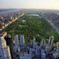 Aerial view of Manhattan skyline and Central Park illustrating the urban context of luxury kitchen renovations.
