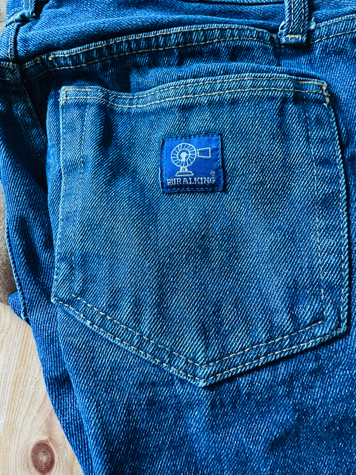 Clean blue jeans after washing with Truly Free non-toxic laundry detergent, mud stains completely removed
