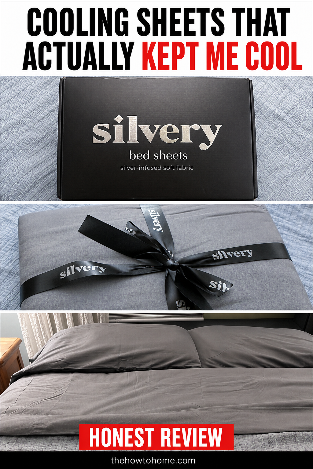For hot sleepers who kick the covers off every night. I tested the Silvery Comfort Sheets in my own bed and stayed cool until morning. Fabric infused with silver, a smooth heavy feel, and a full range of sizes. Read my honest review before you buy. cooling sheets bedding, best cooling sheets