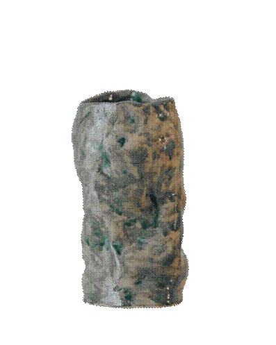 Textured ceramic vase with the background removed